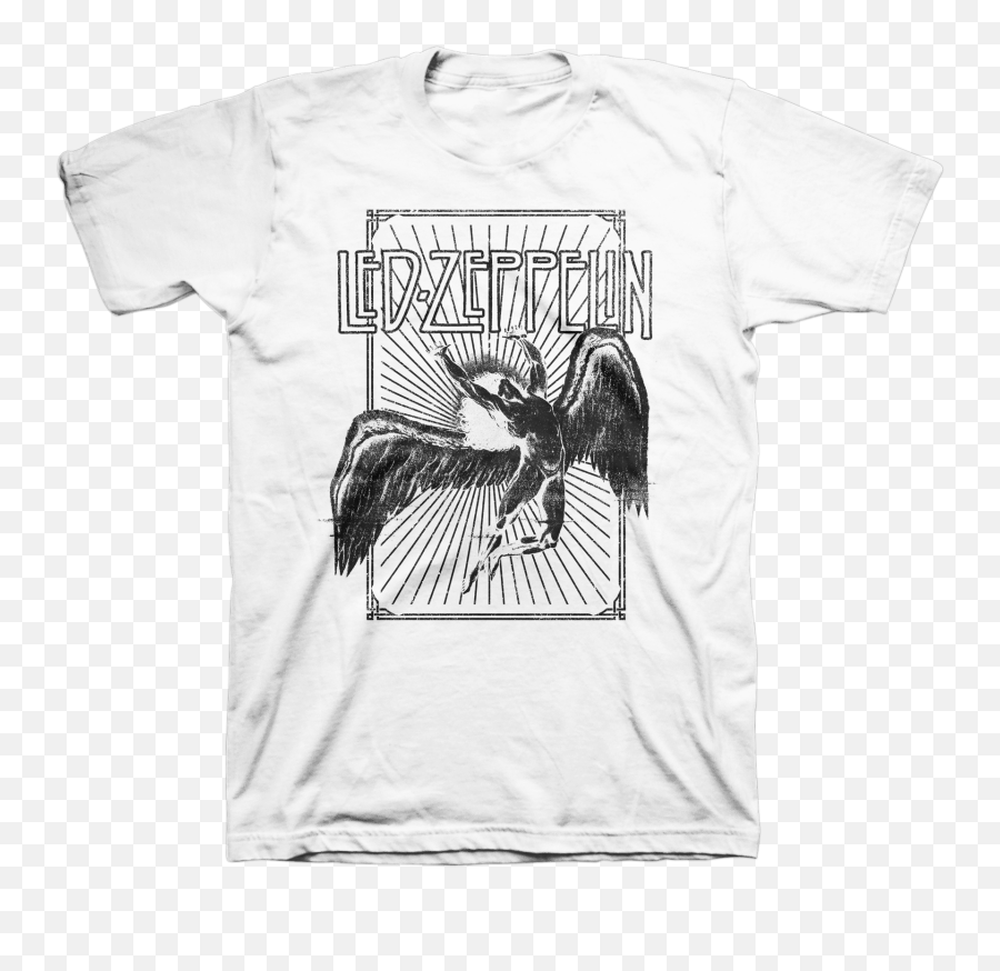 Led Zeppelin Icarus Burst White T - T Shirt Emoji,Led Zeppelin Logo