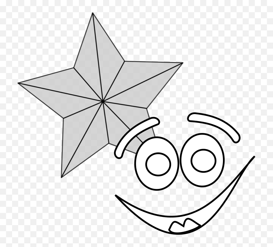 Smiling Star Outline Png Svg Clip Art - Dot Emoji,Star Outline Clipart
