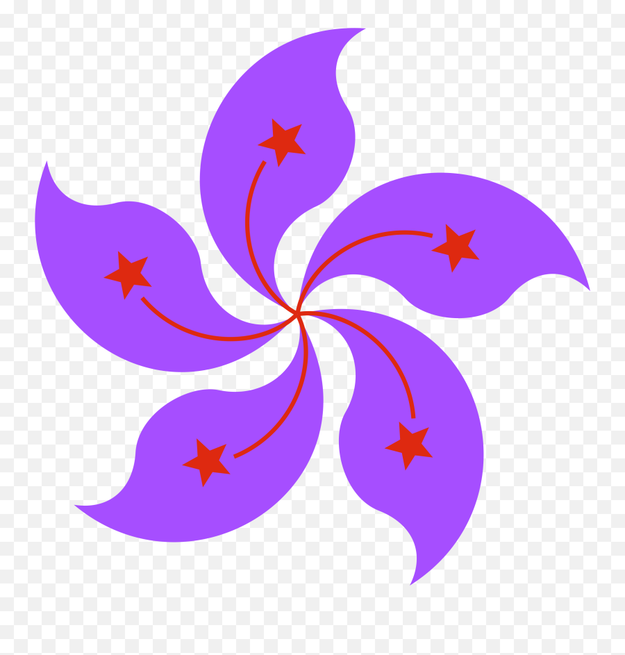 Big Image - Hong Kong Flower Logo Clipart Full Size Bandera De Hong Kong Simbolo Emoji,Flower Logo