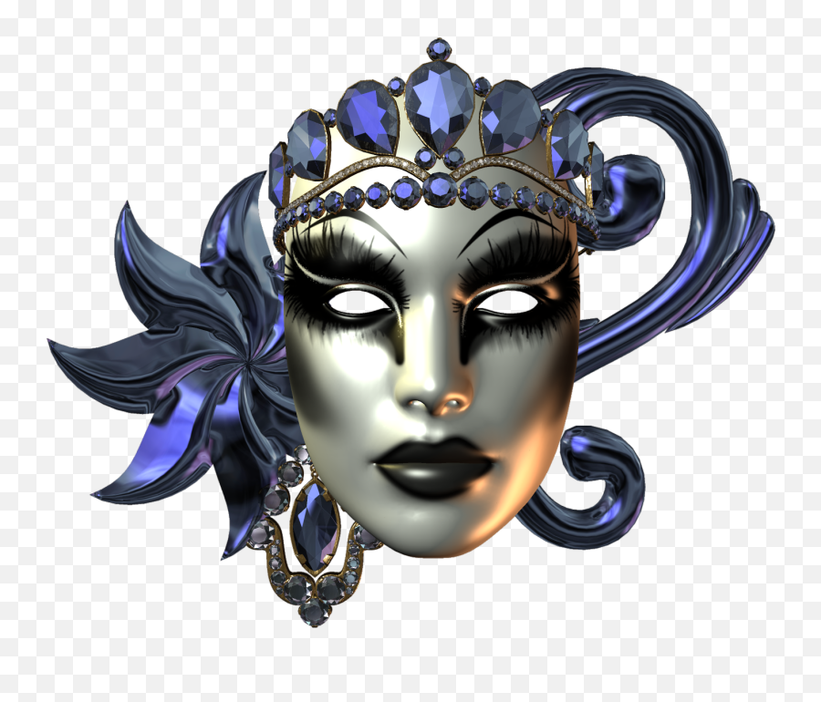 Carnival Masks - Masquerade Mask Full Face Transparent Emoji,Masquerade Mask Transparent Background