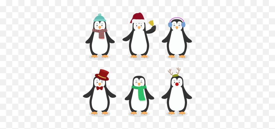 Dressed Penguins Wall Sticker - Tenstickers Emoji,Christmas Penguins Clipart