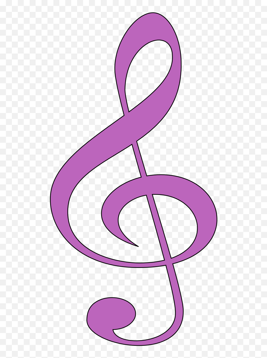 Light Purple Treble Clef Svg Clipart Emoji,Treble Cleff Clipart