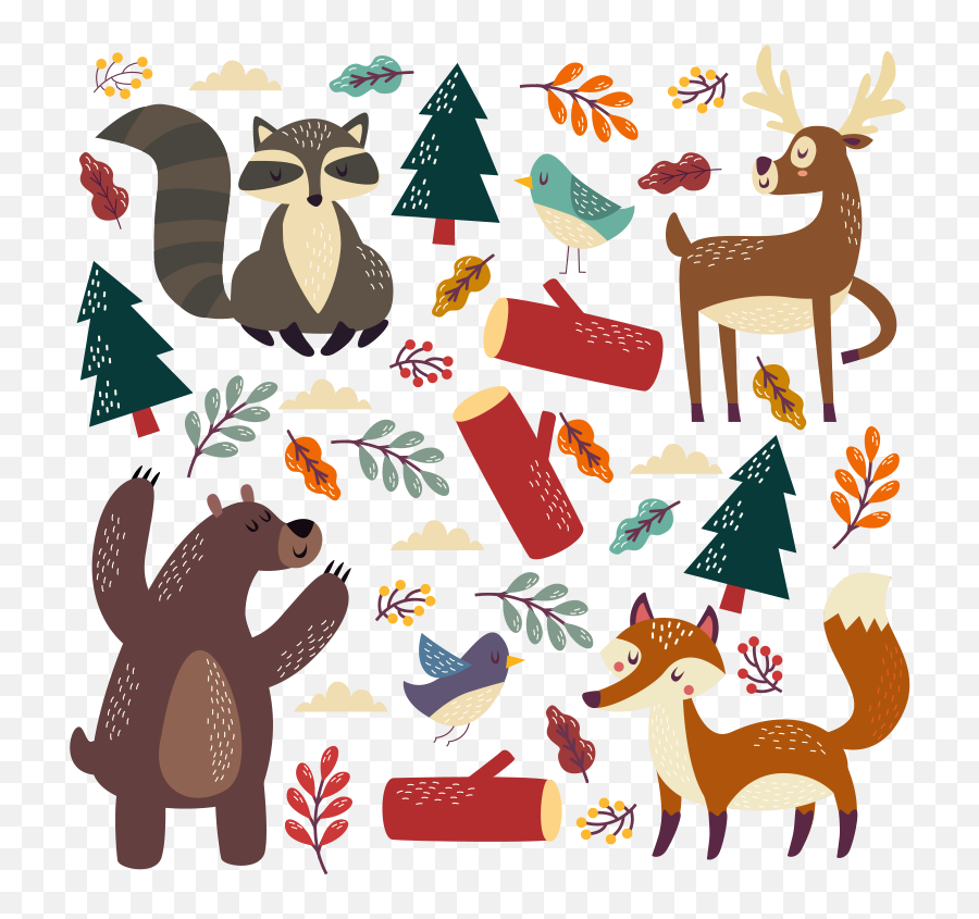 Baby Animals Wild Animal Decal Emoji,Winter Animals Clipart