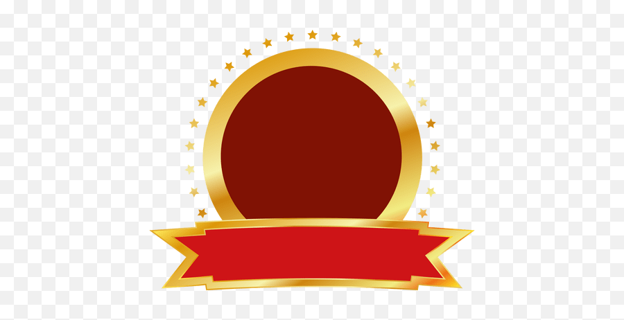 Red Gold Round Badge - Transparent Round Logo Png Emoji,Red Circle Png
