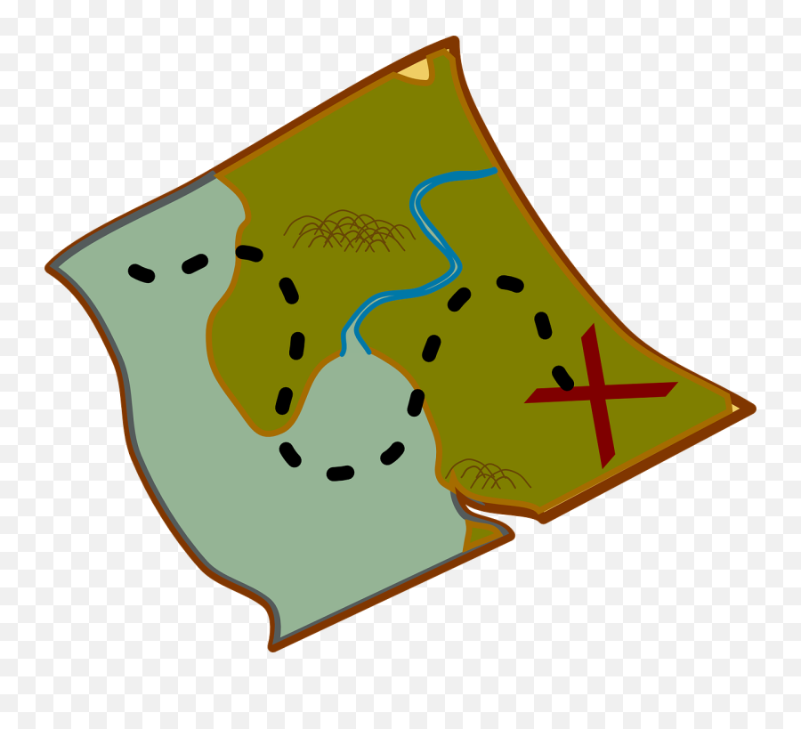 Treasure Map Clipart Free - Cartoon Map Transparent Emoji,Map Clipart