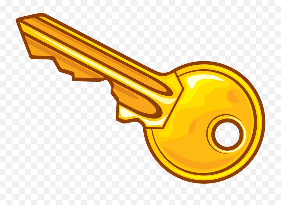 Yellow Key Clipart Transparent - Key Clipart Emoji,Key Clipart