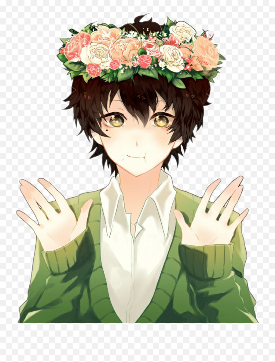 Anime Boy Png Free Download - Anime Boy Flower Crown Emoji,Anime Boy Png