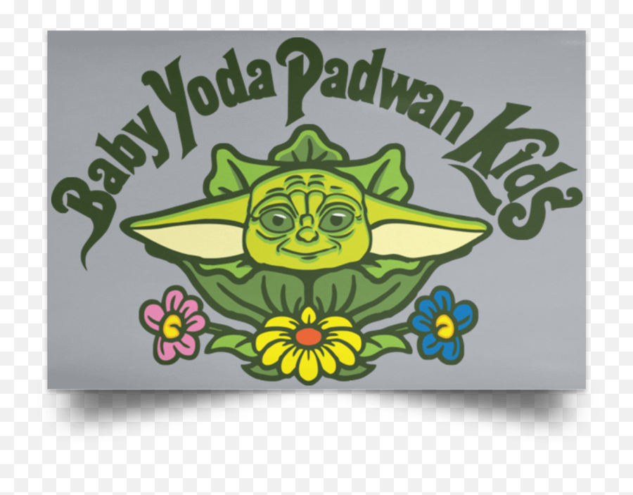 Baby Yoda Padwan Kids Landscape Poster - Yoda Emoji,Yoda Transparent