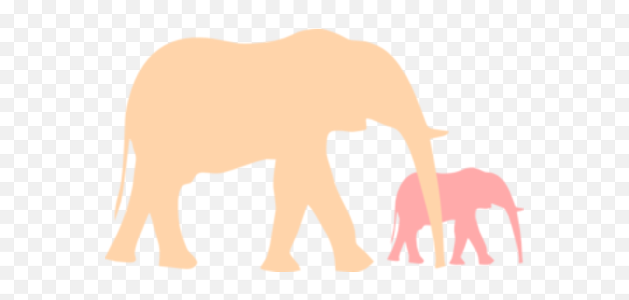 Nature Animals Elephants Mom N Baby Free Images At Clker - Mother And Baby Animal Vector Png Cute Emoji,Mom Clipart