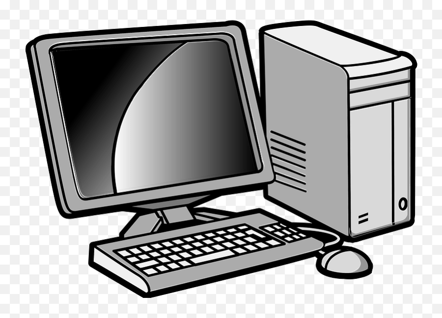 Desktop Personal Computer Clipart - Computer Desktop Clipart Emoji,Computer Clipart Black And White