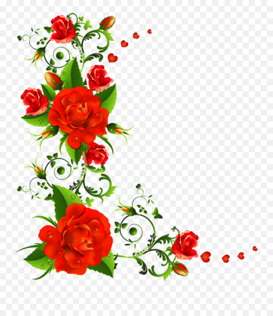 Download Marcos De Rosas Png - Border Flower Png Emoji,Rosas Png