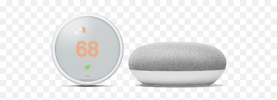 Nest Thermostat E With Google Home Mini Image - Circle Hd Portable Emoji,Google Home Png