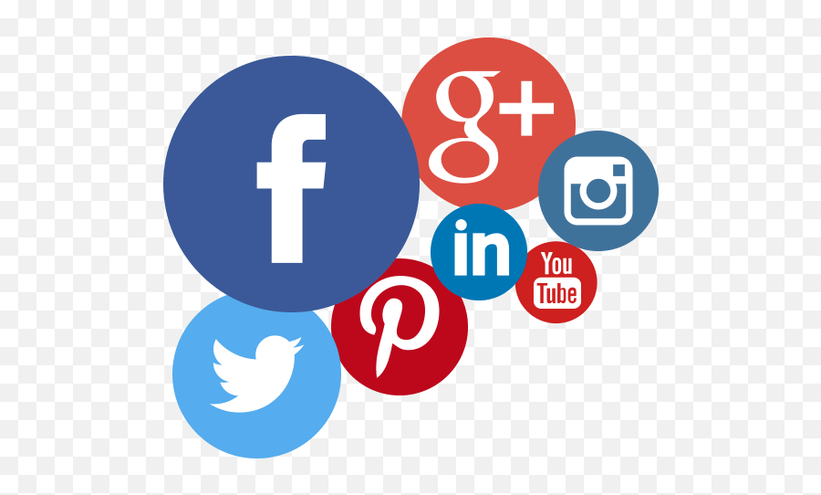 Download Hd Social Icons Circles - Social Media Icons Emoji,Social Media Symbols Png