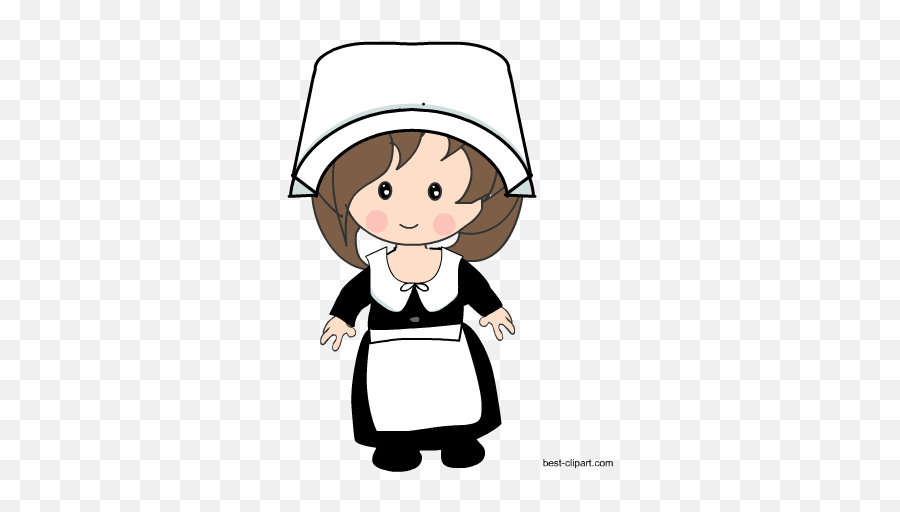 Free Thanksgiving Pilgrims And Native - Cute Cartoon Cute Girl Pilgrim Emoji,Pilgrim Clipart