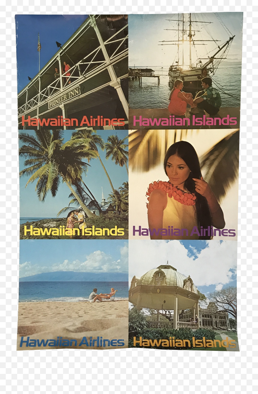 Vintage Hawaiian Airlines Travel Poster New Zealand To Hawaiian Islands By Clark And Mathewson - Hawaii Airline Art Emoji,Hawaiian Airlines Logo
