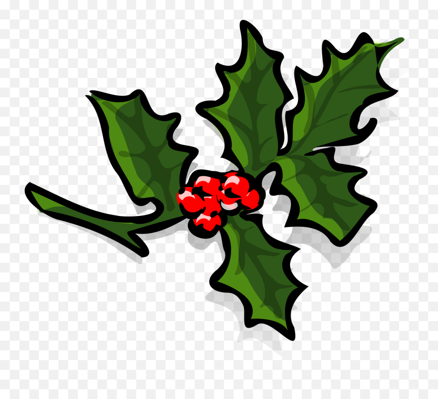 Holly Branch Vector Art - Mistletoe Graphic Transparent Png Emoji,Holly Clipart