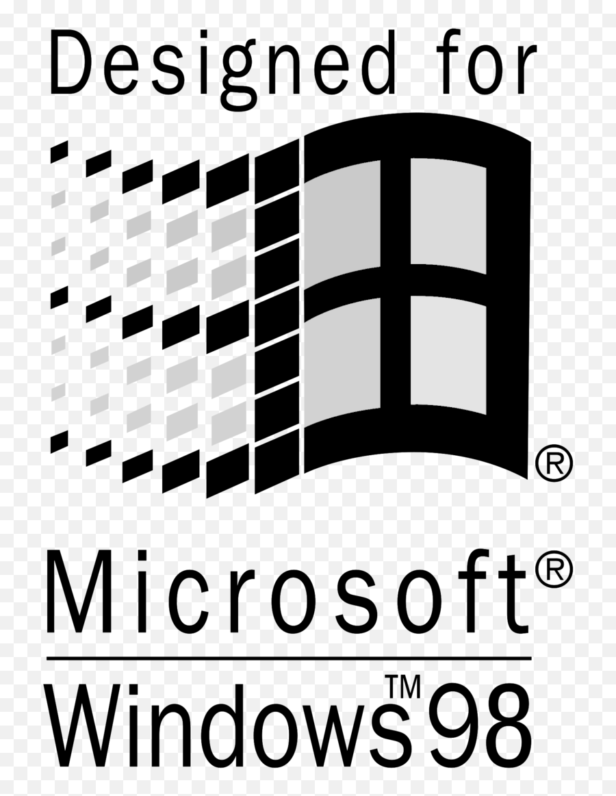 Designed For Microsoft Windows 98 Logo Black And White - Designed For Microsoft Windows Me Emoji,Letter D Logo
