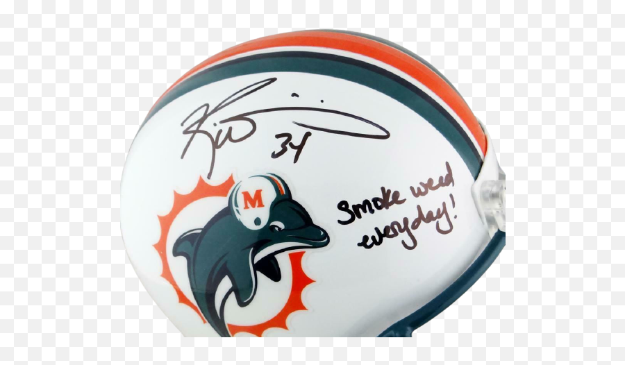 Ricky Williams Miami Dolphins Signed - Dan Marino Signed Mini Helmet Emoji,Miami Dolphin Logo