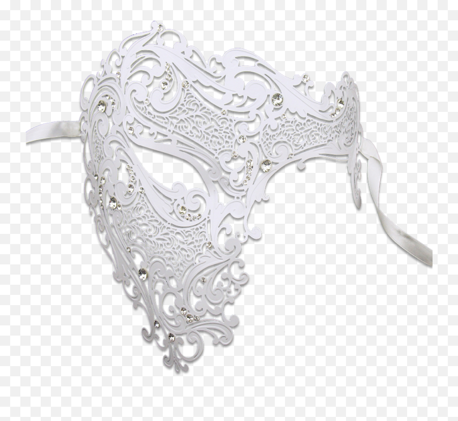 White Masquerade Mask Png - Half White Masquerade Mask Emoji,Masquerade Mask Transparent Background