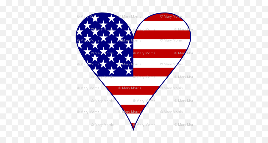 Usa Flag Heart Funky Blue With Border - Lithuania 400x400 Emoji,Flag Border Clipart