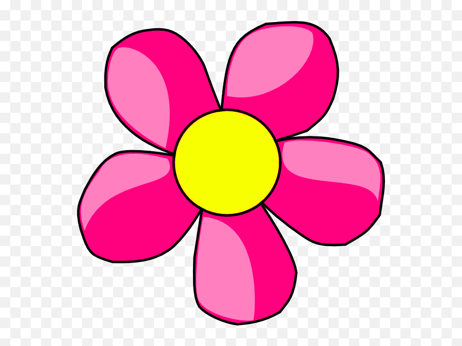 Hot Pink Flower Clip Art At Clkercom - Vector Clip Art Emoji,Summer Flower Clipart