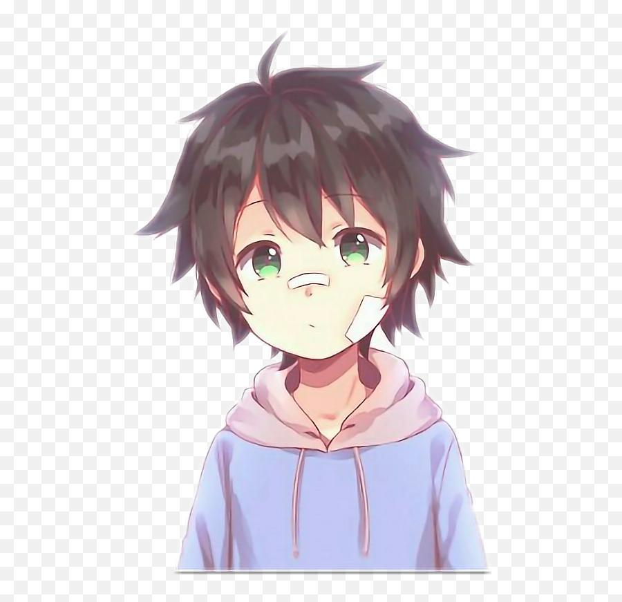 Freetoedit Animeboy Blackhair Greeneyes - Anime Little Boy Png Emoji,Anime Boy Png