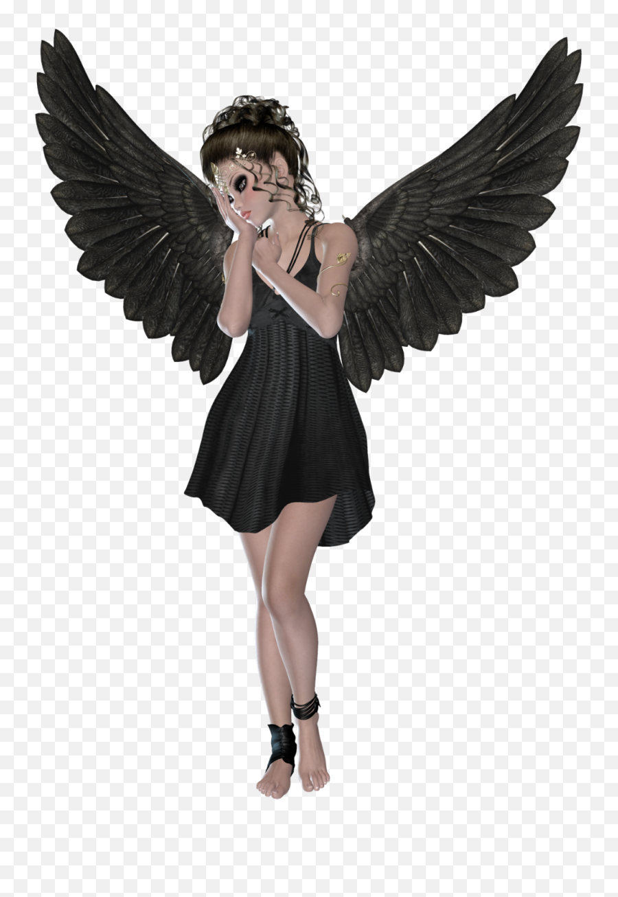 Download Transparent Black Angel Png - Full Size Png Image Black Angel Png Emoji,Angel Png