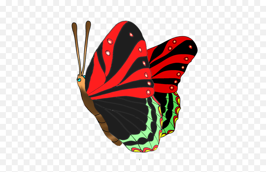 Download Colorful Butterflies Clipart Black Red Butterfly - Girly Emoji,Butterflies Clipart