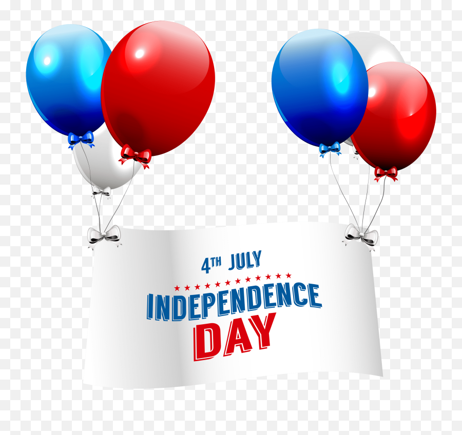 Independence Day With Balloons Transparent Png Clip Art Image - Transparent Png For Independence Day Emoji,Fourth Of July Clipart