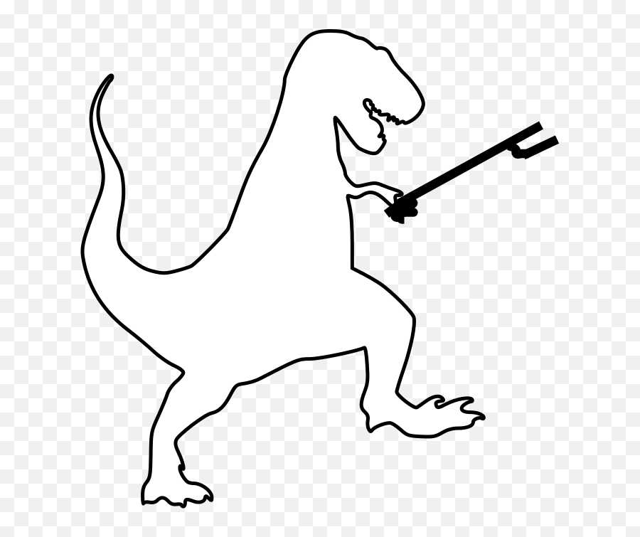 Ot Trex Clip Art At Clker - White Dinosaur Silhouette Png Emoji,T Rex Clipart
