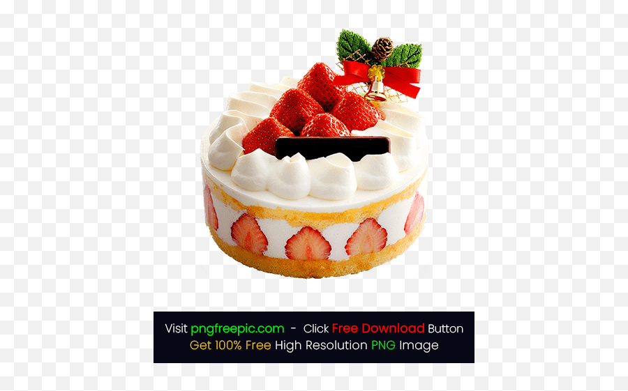 Strawberry Slice White Cream Cake Png - Illustration Emoji,Cake Slice Clipart