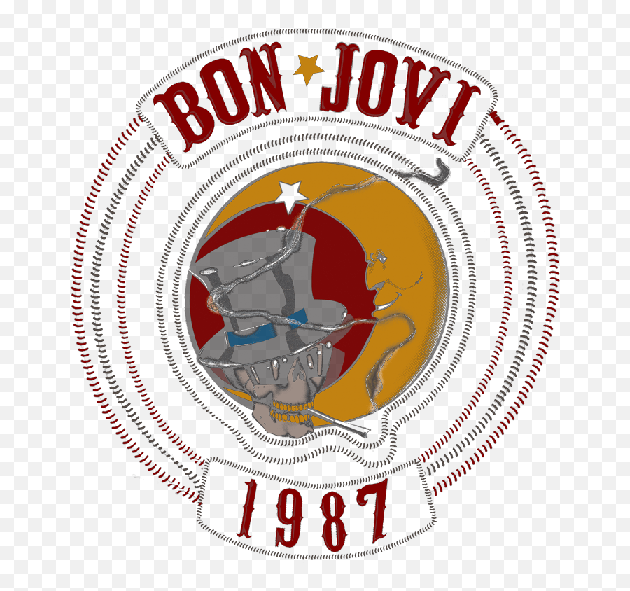 Bon Jovi 1987 Mens Regular Fit T Emoji,Bon Jovi Logo