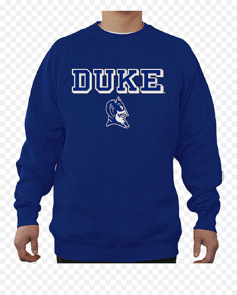 Duke Blue Devils Mens Royal Embroidered - Long Sleeve Emoji,Duke Blue Devils Logo