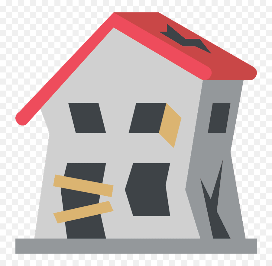 Derelict House Emoji Clipart - Derelict House Building,House Emoji Png