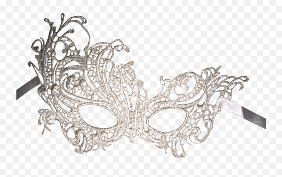Masquerade Silver Lace Mask Png - Transparent Silver Masquerade Mask Png Emoji,Masquerade Mask Transparent Background