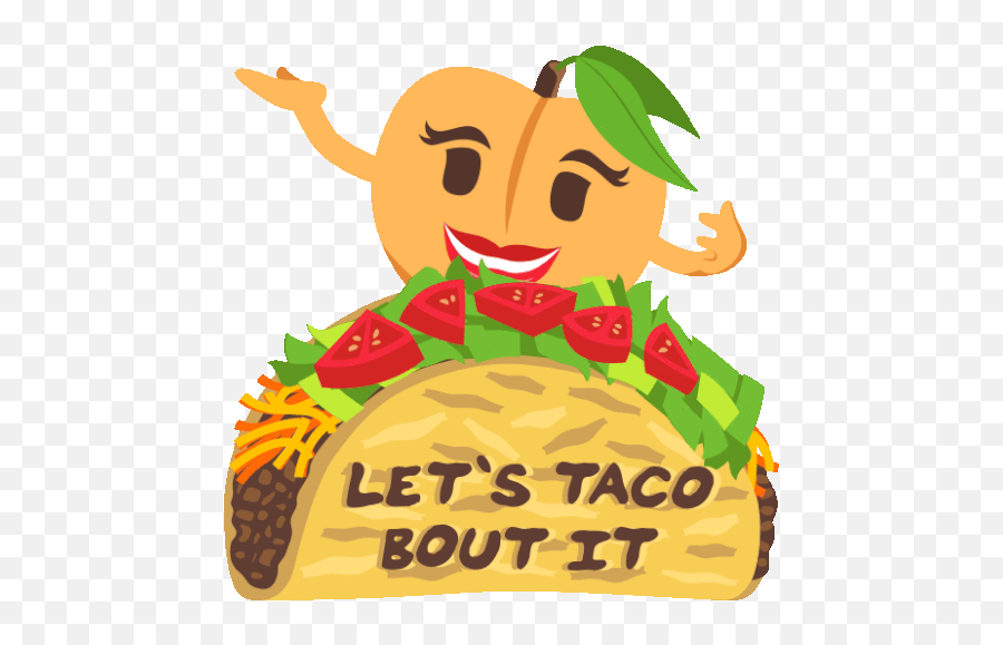 Lets Taco Bout It Peach Life Sticker - Lets Taco Bout It Emoji,Taco Emoji Png