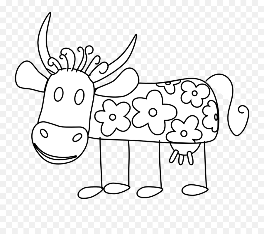Free Photo Cow Animal Flowers Decorated Black And White Emoji,Cows Clipart Black And White