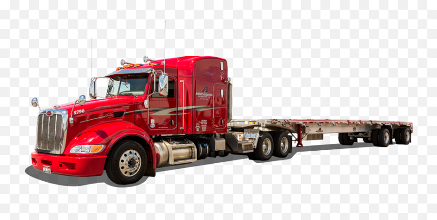 Truck - Flatbed Trailer Truck Png Full Size Png Download Emoji,Red Truck Png