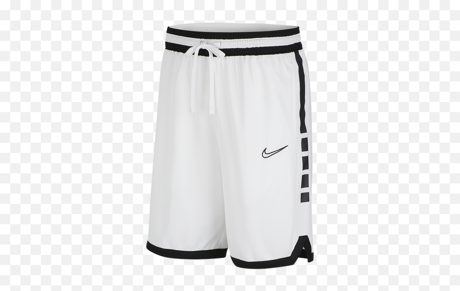 Nike Menu0027s Elite Dri - Fit Basketball Shorts In White Black Emoji,Nike Logo Shorts