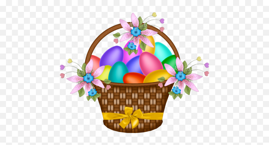 Easter Eggs In An Easter Basket Clip Art Easter Frame - Transparent Easter Egg Baskets Emoji,Easter Basket Clipart