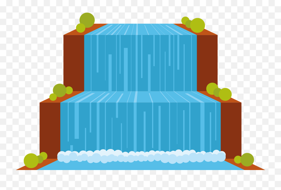 Flat Waterfall Clipart - Flat Waterfall Vector Emoji,Waterfall Clipart