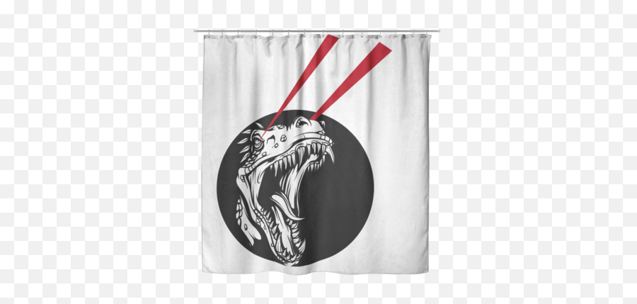 T - Rex Laser Eyes Dinosaur Shower Curtain Shower Curtain Emoji,Laser Eyes Png