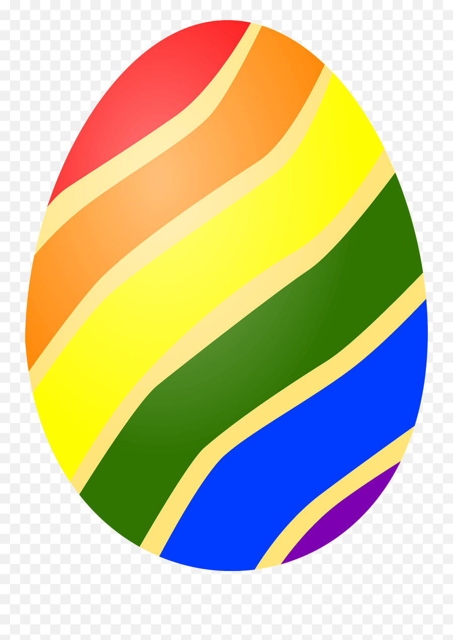 Rainbow Striped Easter Egg Clipart - Rainbow Easter Egg Transparent Emoji,Easter Egg Clipart