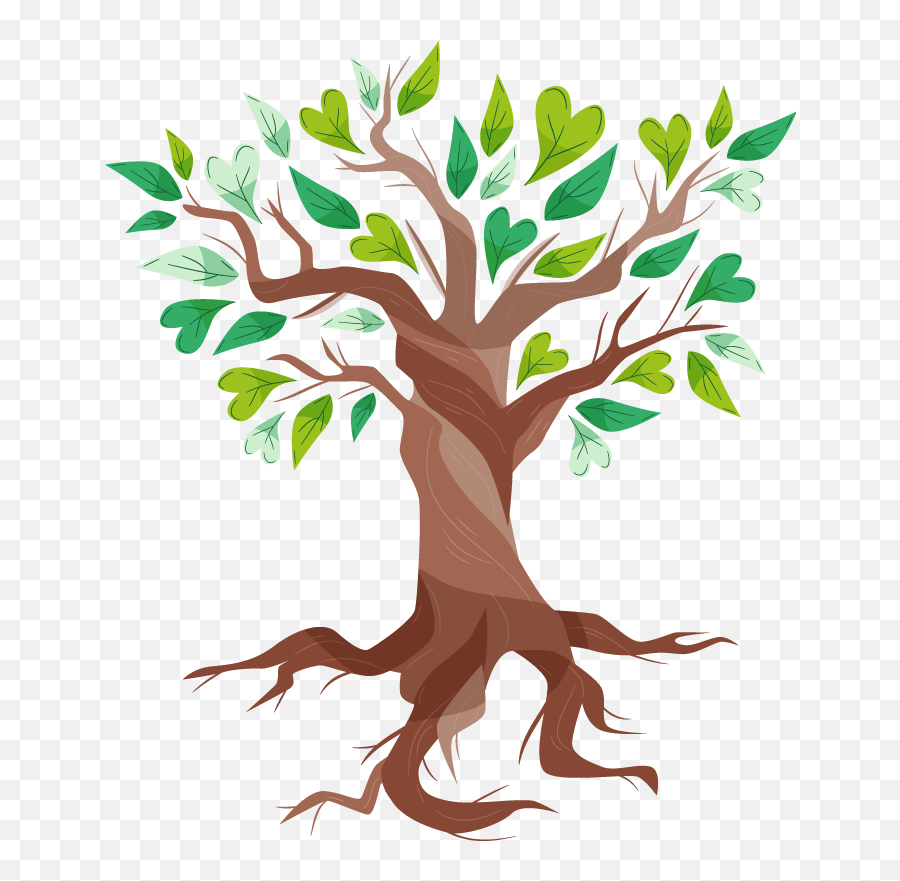 Tree Of Life Heart Leaves Tree Wall Decal - Arbre De Vie Libre De Droit Emoji,Tree Of Life Clipart