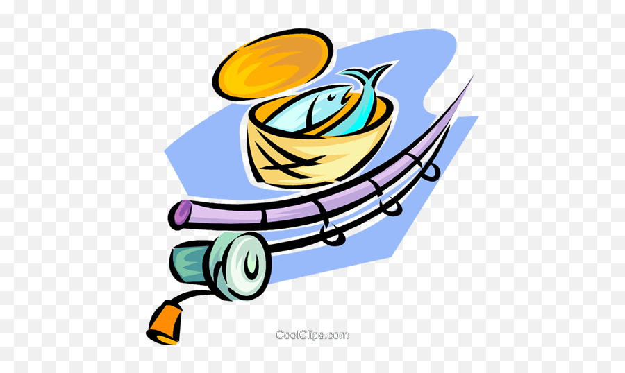Fishing Rod And Basket Royalty Free Vector Clip Art - Png De Cesta De Pesca Emoji,Fishing Rod Clipart