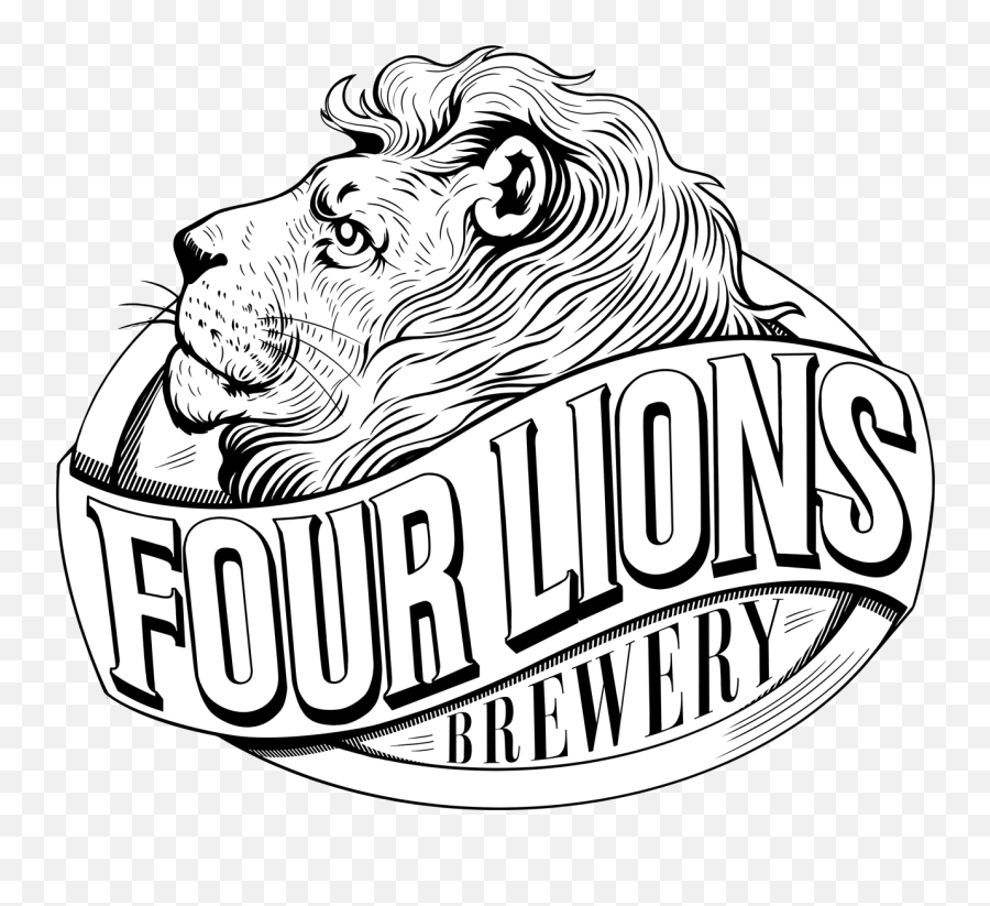 Four Lions Brewery Branding - Language Emoji,Lions Head Logos