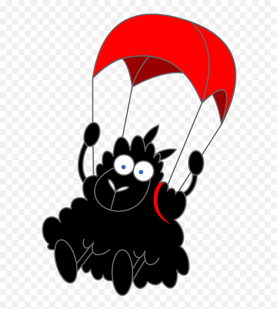 Sheep With A Parachute Clipart - Sheep In A Parachute Emoji,Parachutist Clipart