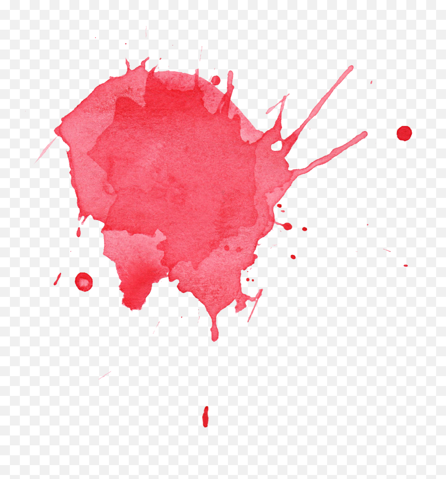 6 Red Watercolor Splatter - Watercolor Red Paint Splatter Emoji,Red Paint Splatter Png