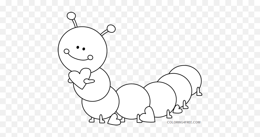 Black And White Caterpillar Coloring - Clip Art Of Caterpillar Black And White Emoji,Caterpillar Png