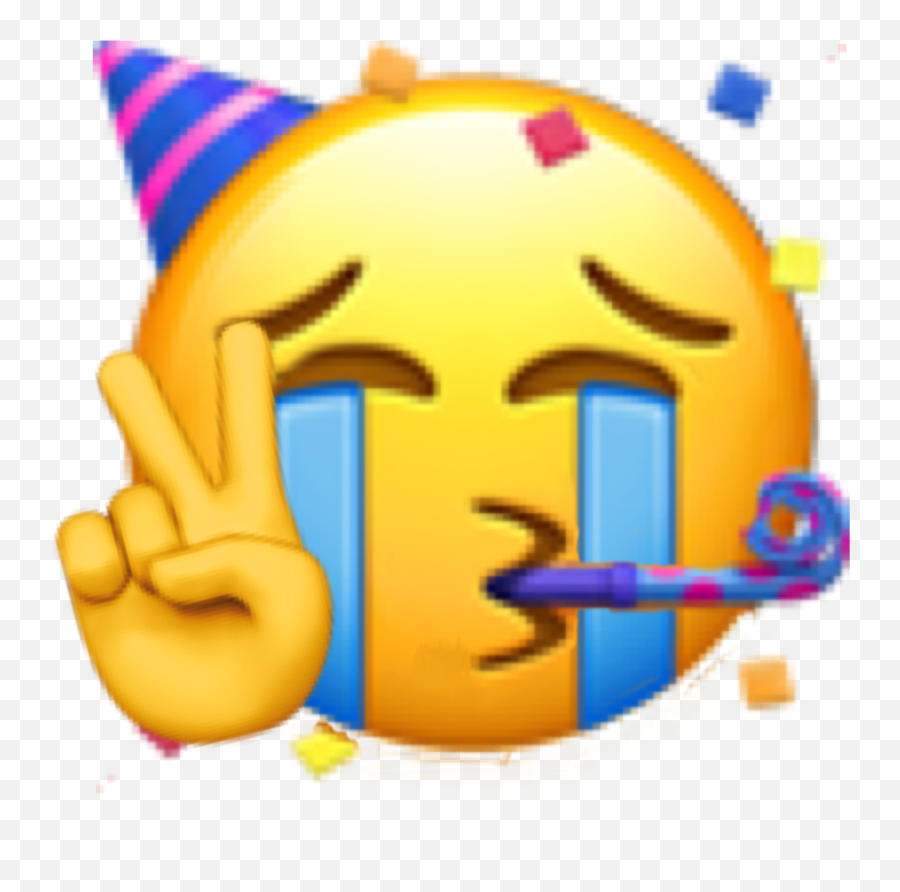 Emoji Partyemoji Sademoji Sad Peace Sticker By Makoto - Party Emoji,Birthday Emoji Png
